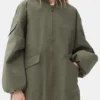 Green Tech Seersucker Oversized Shell Coat Green Tech Seersucker Oversized Shell Coat