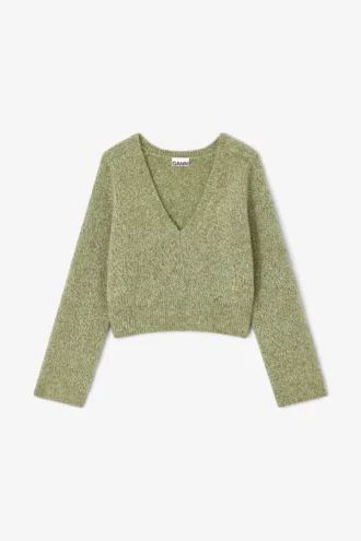 Green V-neck Sweater