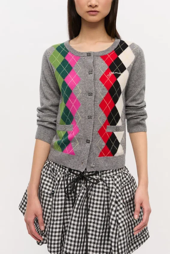 Grey Check Cardigan Grey Check Cardigan