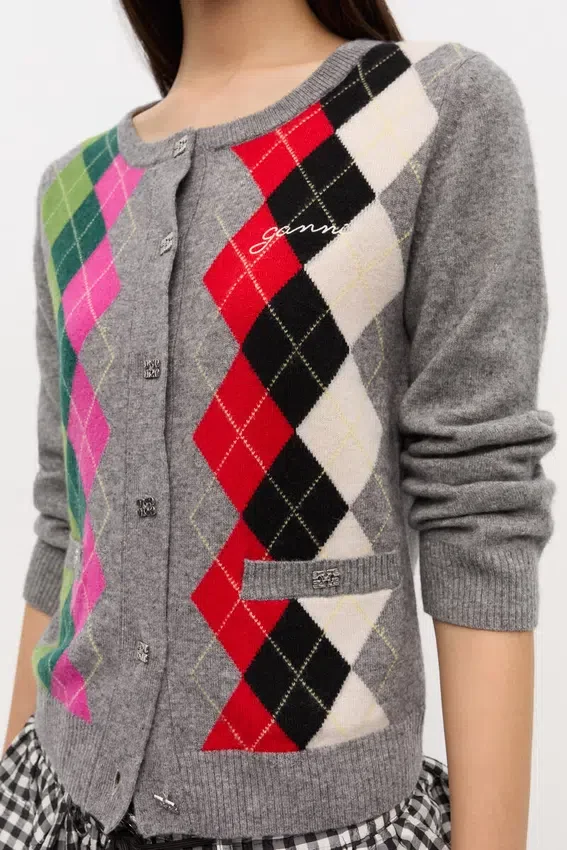 Grey Check Cardigan Grey Check Cardigan
