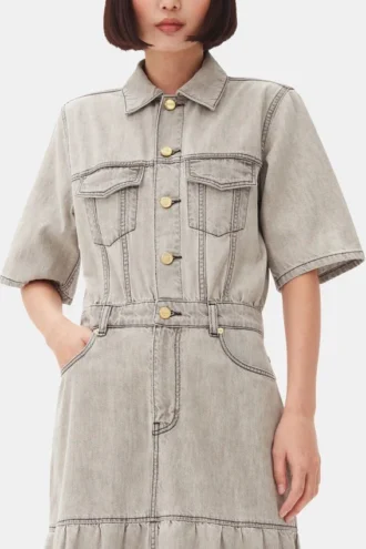 Grey Future Long Denim Dress
