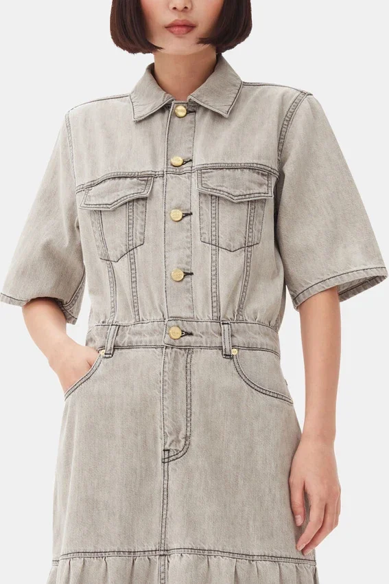 Grey Future Long Denim Dress Grey Future Long Denim Dress