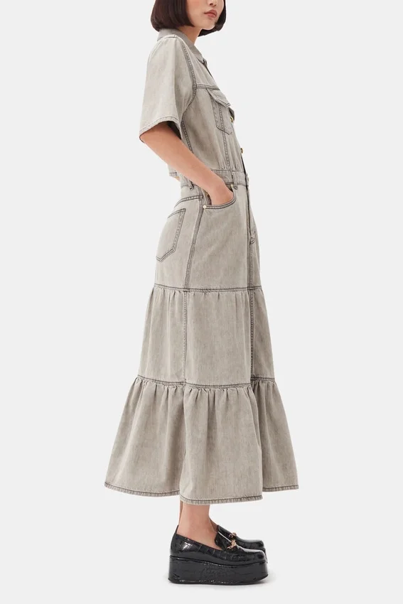 Grey Future Long Denim Dress Grey Future Long Denim Dress