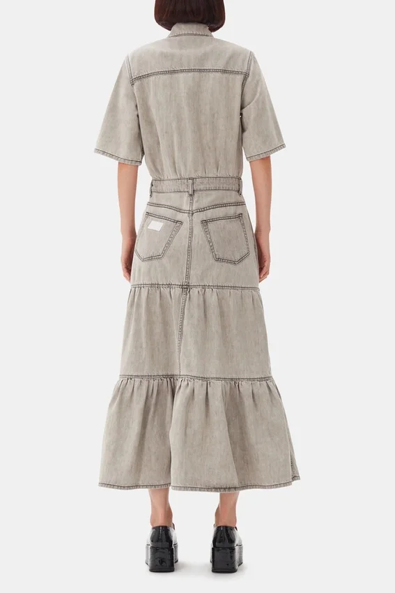Grey Future Long Denim Dress Grey Future Long Denim Dress