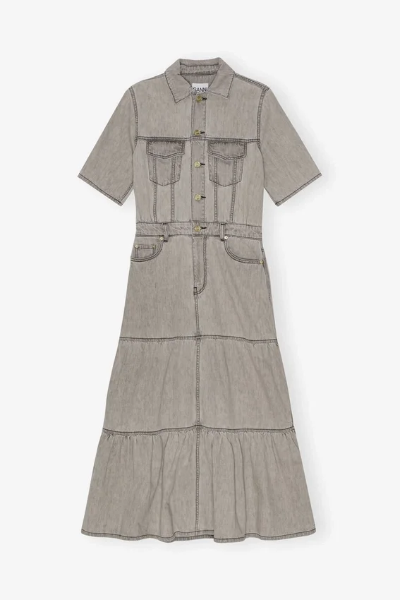 Grey Future Long Denim Dress Grey Future Long Denim Dress