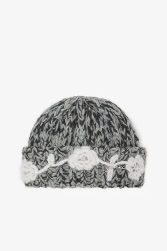 Grey Wool Handknit Beanie