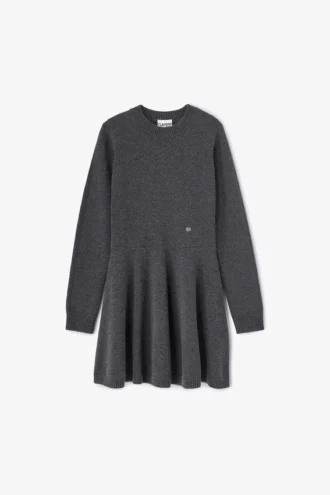 Grey Wool Mini Dress
