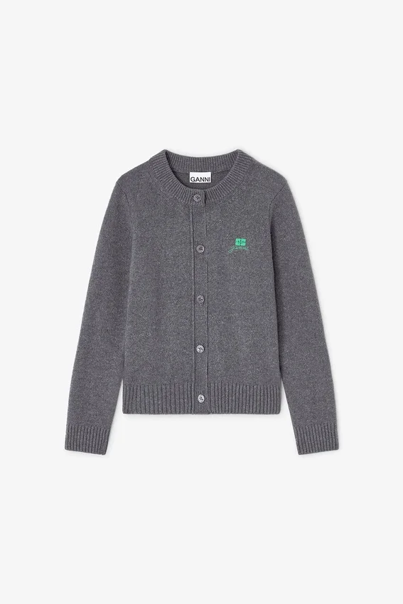 Grey Wool Mix Cardigan Grey Wool Mix Cardigan