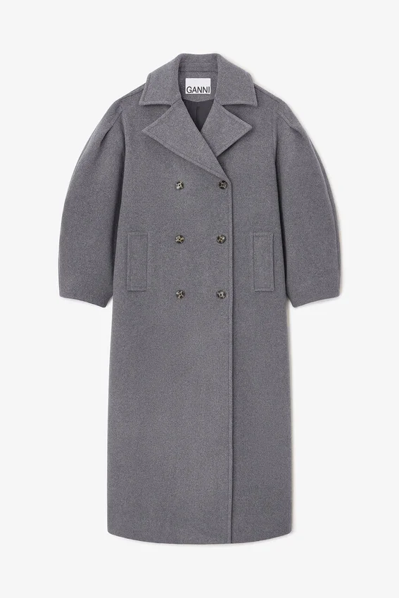 Grey Wool Oversized Long Peacoat Grey Wool Oversized Long Peacoat