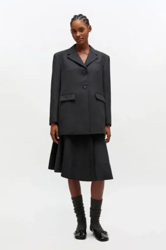 Grey Wool Suiting Blazer
