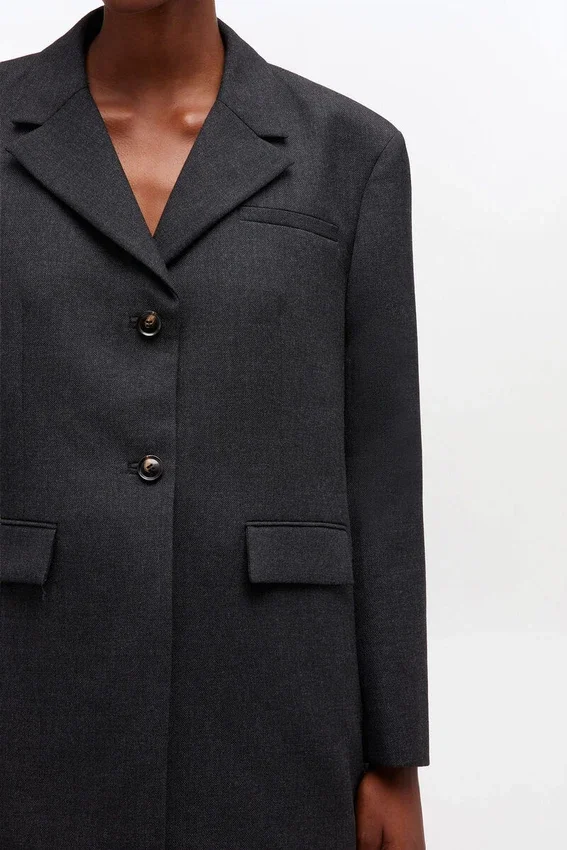 Grey Wool Suiting Blazer Grey Wool Suiting Blazer