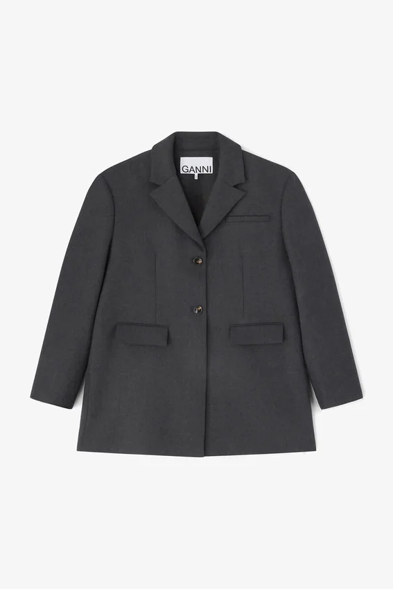 Grey Wool Suiting Blazer Grey Wool Suiting Blazer