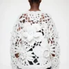 Hand Crochet Crewneck in White