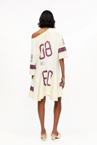 Ivory GANNI League Oversized Mini Dress