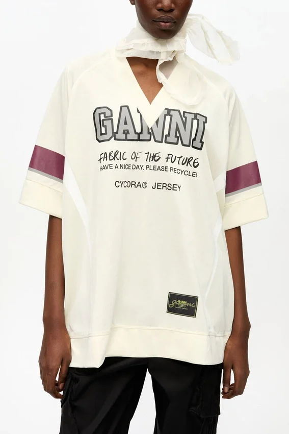 Ivory GANNI League Oversized T-shirt Ivory GANNI League Oversized T-shirt