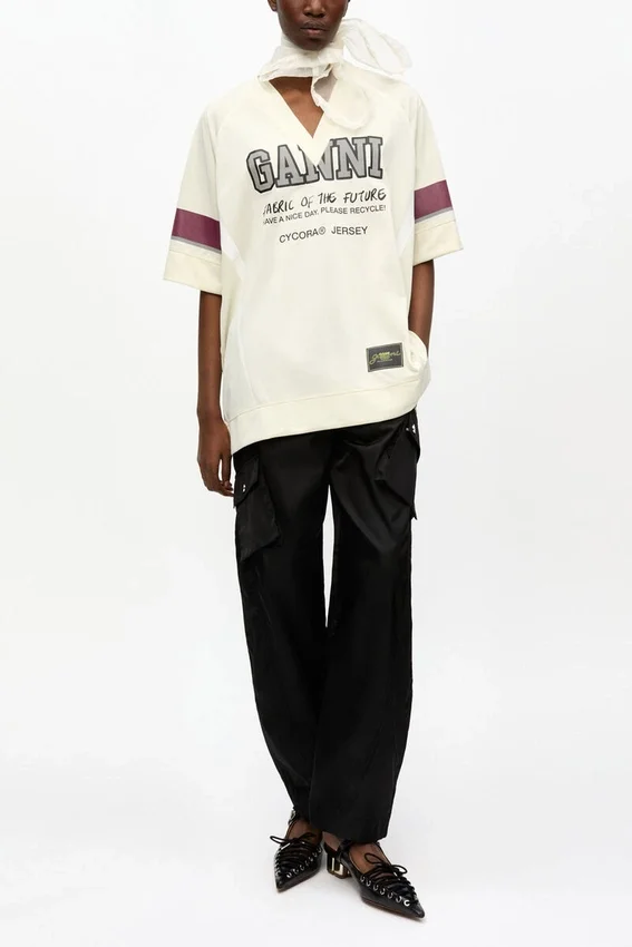 Ivory GANNI League Oversized T-shirt Ivory GANNI League Oversized T-shirt