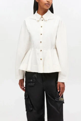 Ivory Peplum Shirt