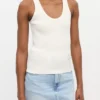 Ivory Ribbed Tank Top