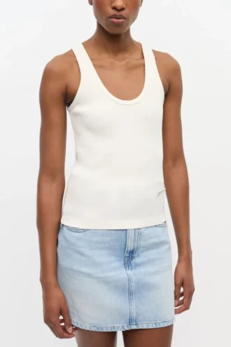 Ivory Ribbed Tank Top