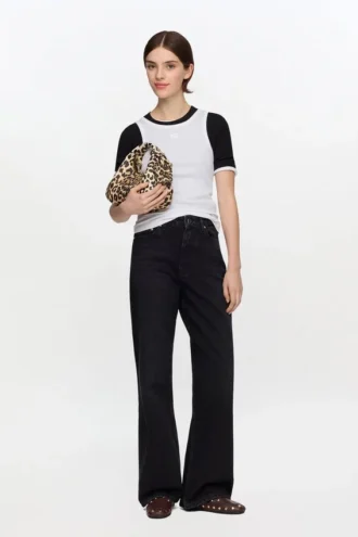 Izey Jeans in Black Rigid Denim