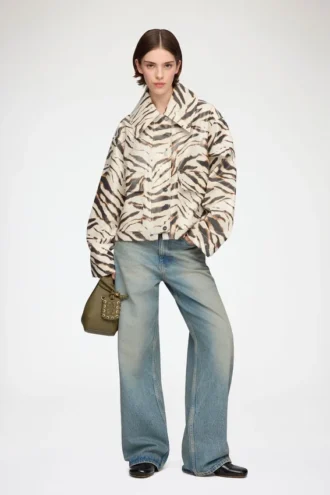 Jacket in Laminated Zebra
