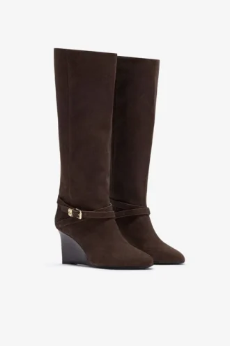 Kat High Boot in Brown Suede
