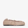 Lace-Up Ballerinas in Beige Lace-Up Ballerinas in Beige