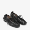 Lace-Up Ballerinas in Black Oleatex Lace-Up Ballerinas in Black Oleatex