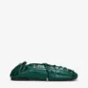 Lace-Up Ballerinas in Green Croco