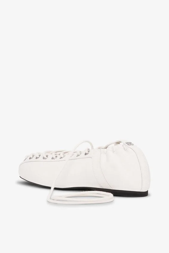 Lace-Up Ballerinas in Ivory Lace-Up Ballerinas in Ivory