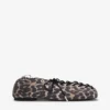 Lace-Up Ballerinas in Leopard Printed Denim Lace-Up Ballerinas in Leopard Printed Denim