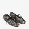 Lace-Up Ballerinas in Leopard Printed Denim Lace-Up Ballerinas in Leopard Printed Denim