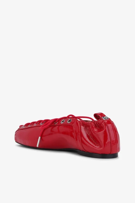Lace-Up Ballerinas in Red Lace-Up Ballerinas in Red