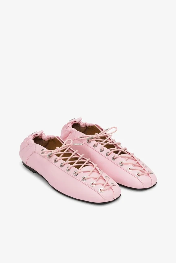 Lace-Up Ballerinas in Rose Lace-Up Ballerinas in Rose