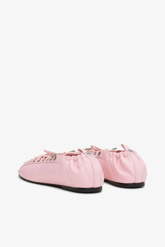 Lace-Up Ballerinas in Rose Lace-Up Ballerinas in Rose