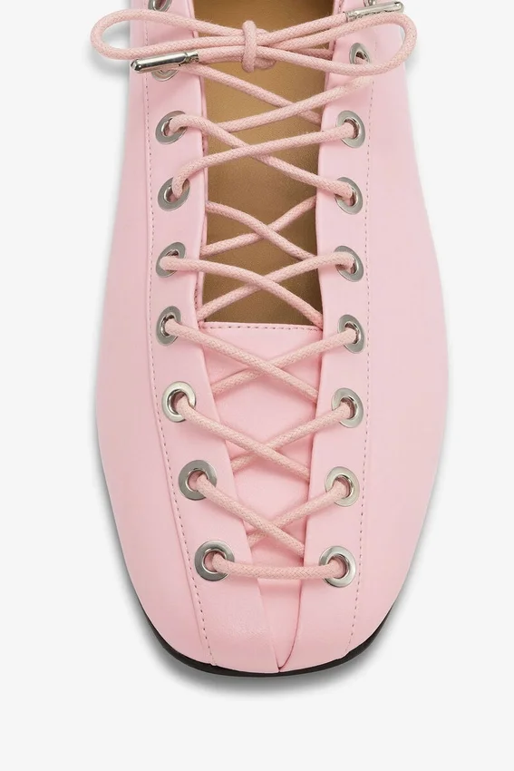 Lace-Up Ballerinas in Rose Lace-Up Ballerinas in Rose
