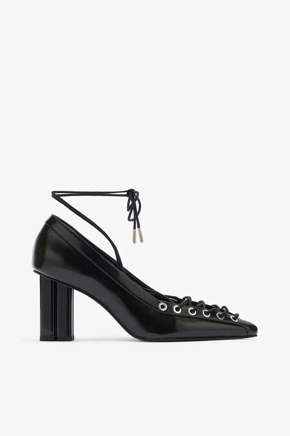 Lace Up Butterfly High Pump in Black Lace Up Butterfly High Pump in Black