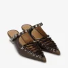 Lace-Up Mules in Dark-Olive Oleatex