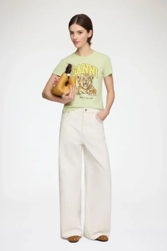 Lari Straight Jeans in White Denim