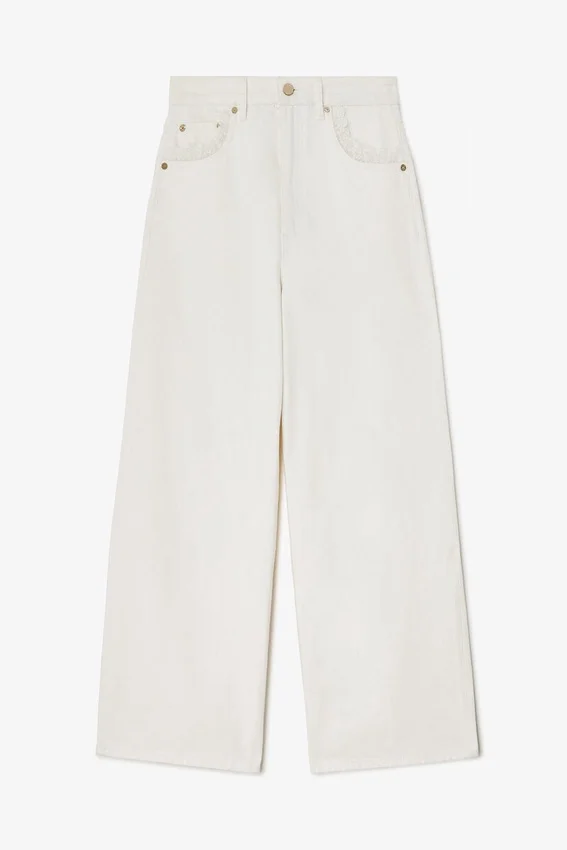 Lari Straight Jeans in White Denim Lari Straight Jeans in White Denim