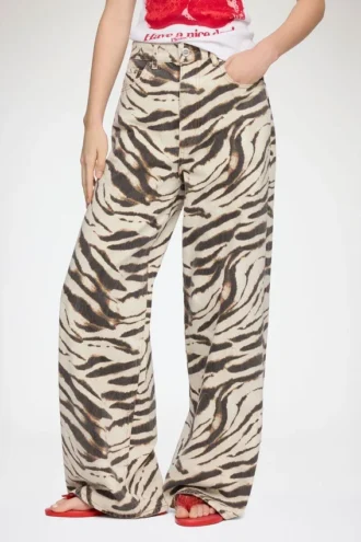 Lari Wide Jeans in Zebra Denim