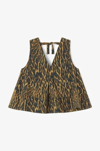 Leopard Cotton A-line Top