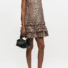 Leopard Cotton Poplin Mini Dress