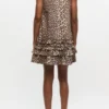 Leopard Cotton Poplin Mini Dress