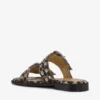 Leopard Denim Feminine Buckle Two-Strap Sandals