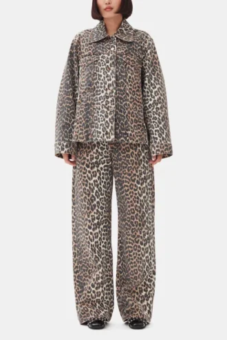 Leopard Denim Jacket