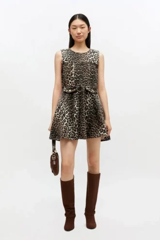 Leopard Denim Mini Dress