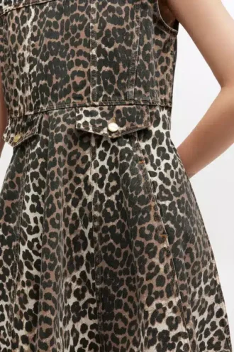 Leopard Denim Mini Dress