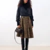 Leopard Denim Wrap Skirt