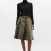 Leopard Denim Wrap Skirt